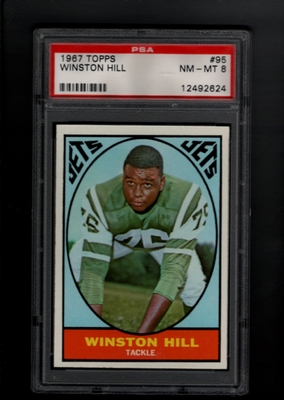 1967 Topps #095 Winston Hill  PSA 8 NM-MT    NEW YORK JETS
